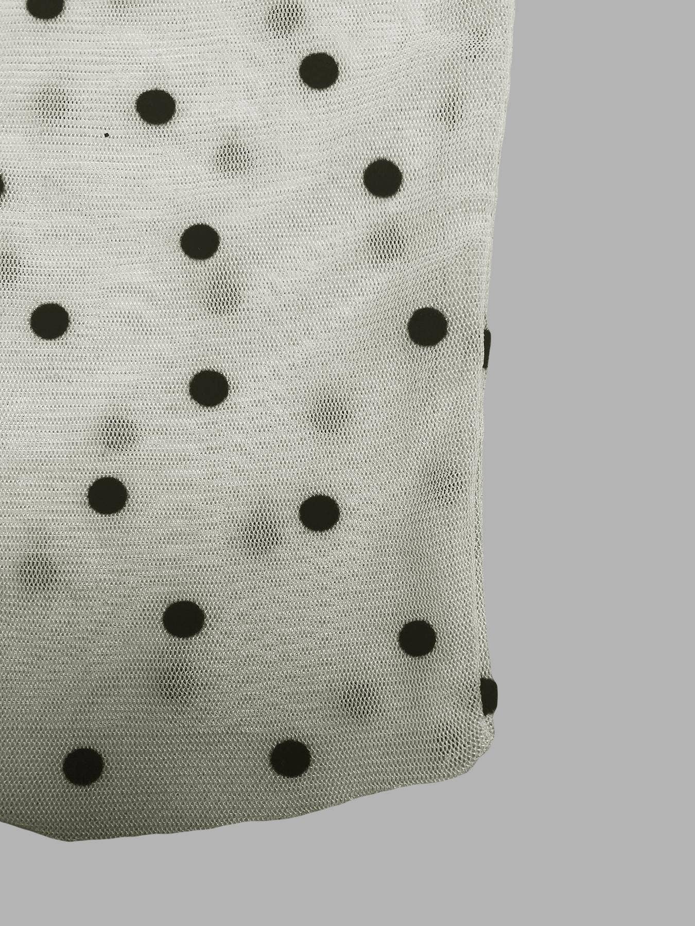 Retro Vibe Romance Polka Dots Sheer Mesh Blouse