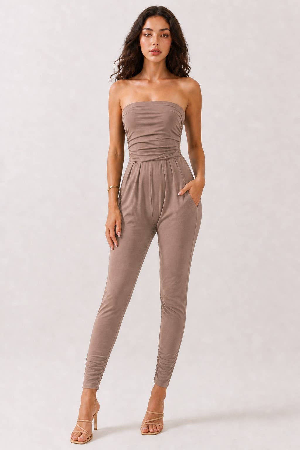 AR16435 - TUBE TOP W/SHIRRING JUMPSUIT