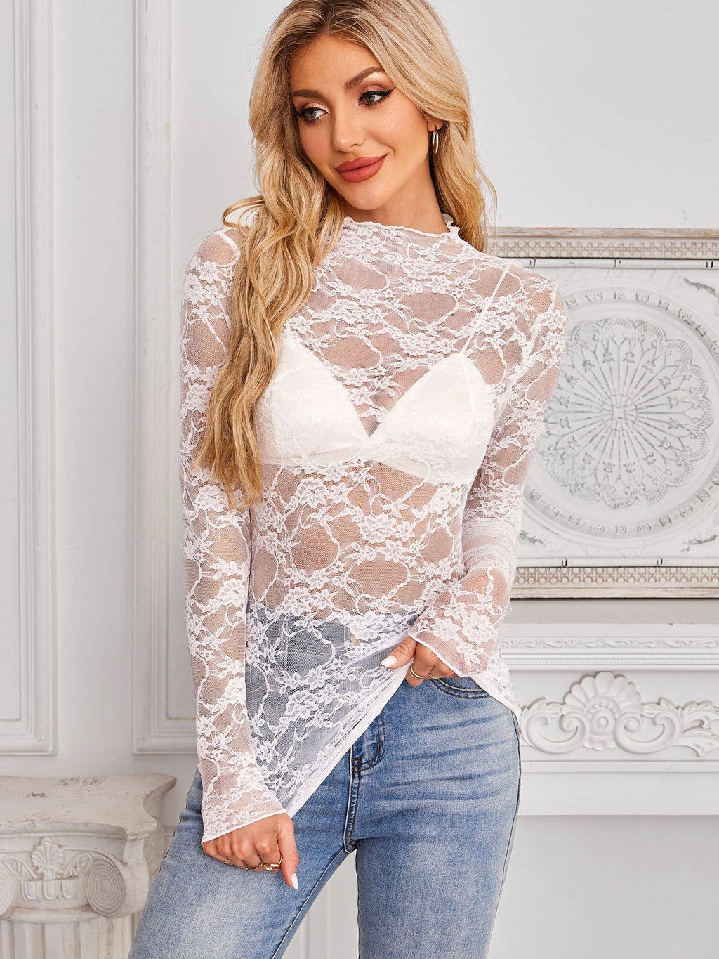 Lace Long Sleeve Top
