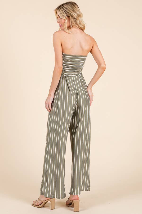 JR16435FS - TUBE TOP W/SHIRRING PALAZZO ROMPER