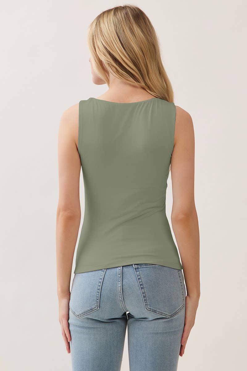 JK57553 - DOUBLE LAYER AT FT & BK SCOOP NECK TANK TOP