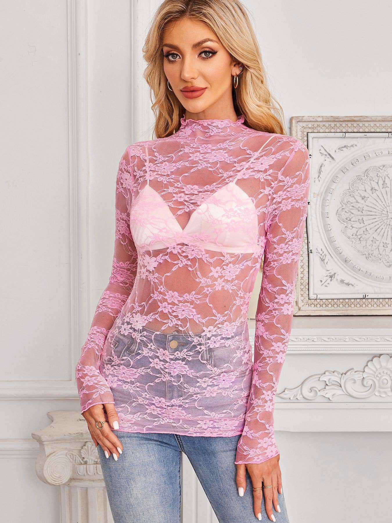 Lace Long Sleeve Top