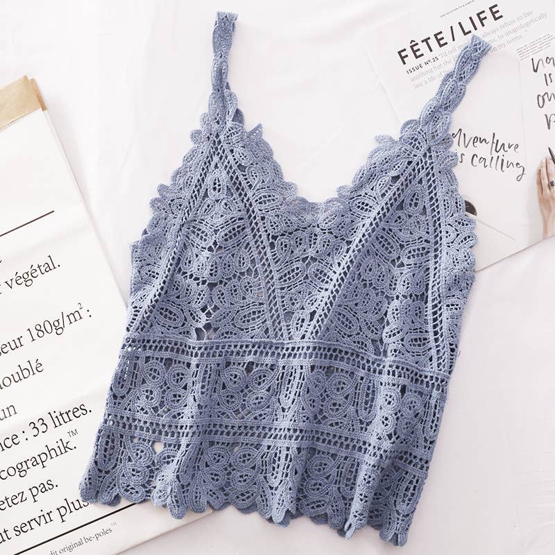 Bohemia Crochet Lace v-neck tank top - 7 colors
