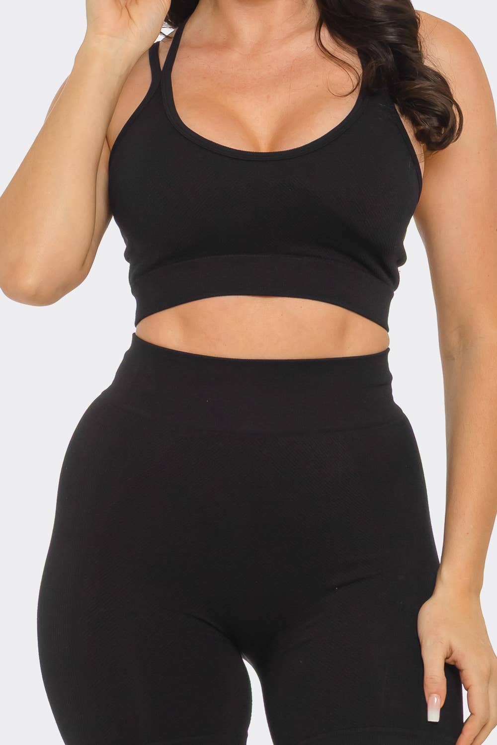 Seamless Bra Pad Spaghetti Straps Top And Shorts Set