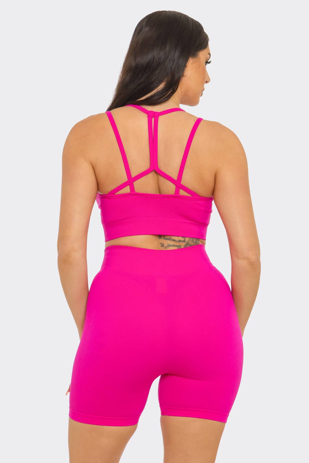 Seamless Bra Pad Spaghetti Straps Top And Shorts Set