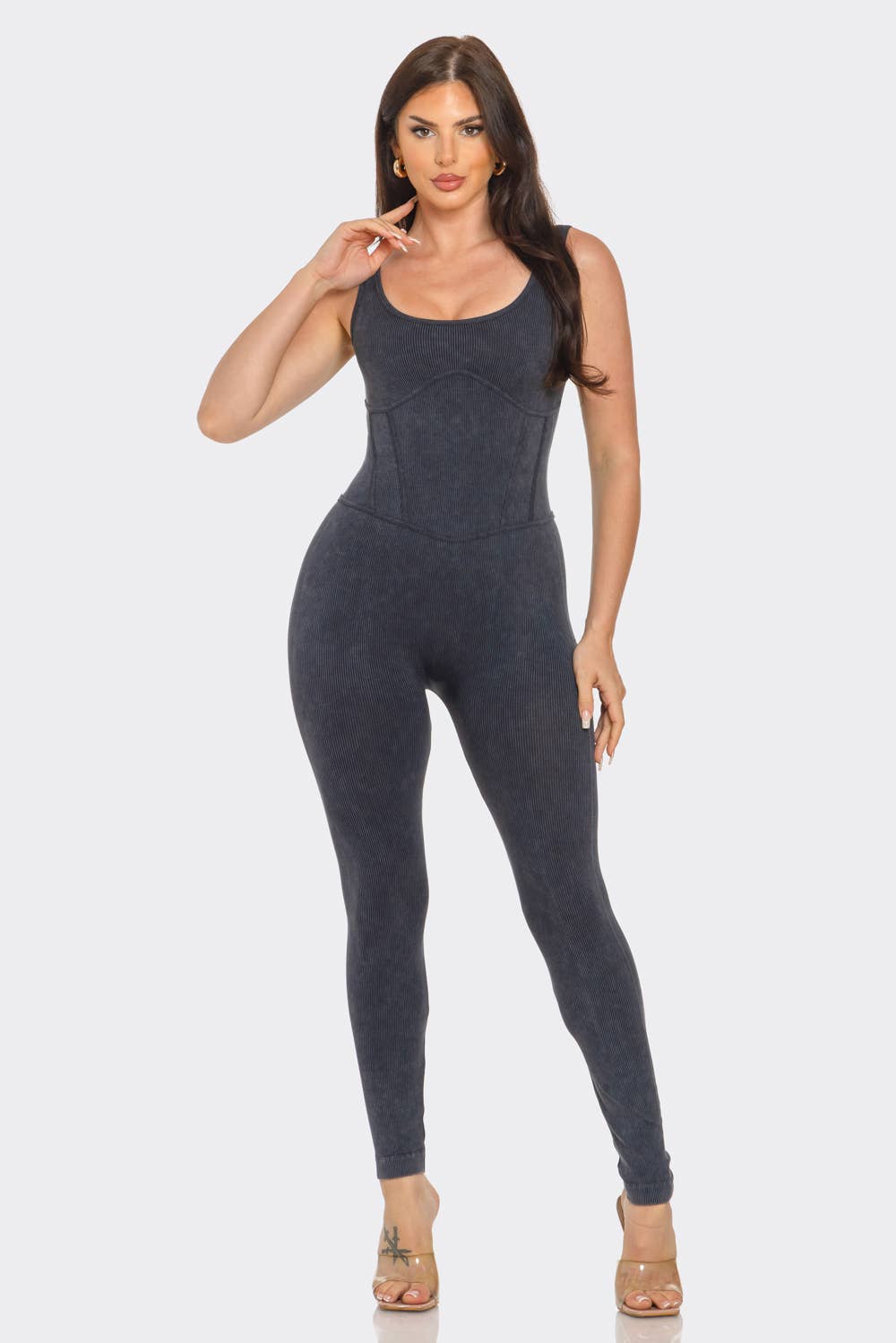 Front Scoop Neck Corset Style Jumpsuits
