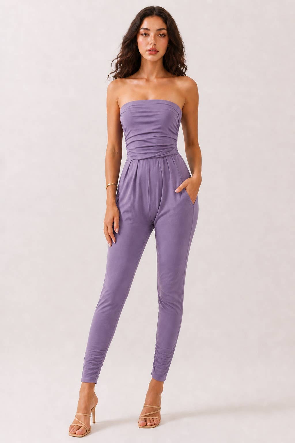 AR16435 - TUBE TOP W/SHIRRING JUMPSUIT