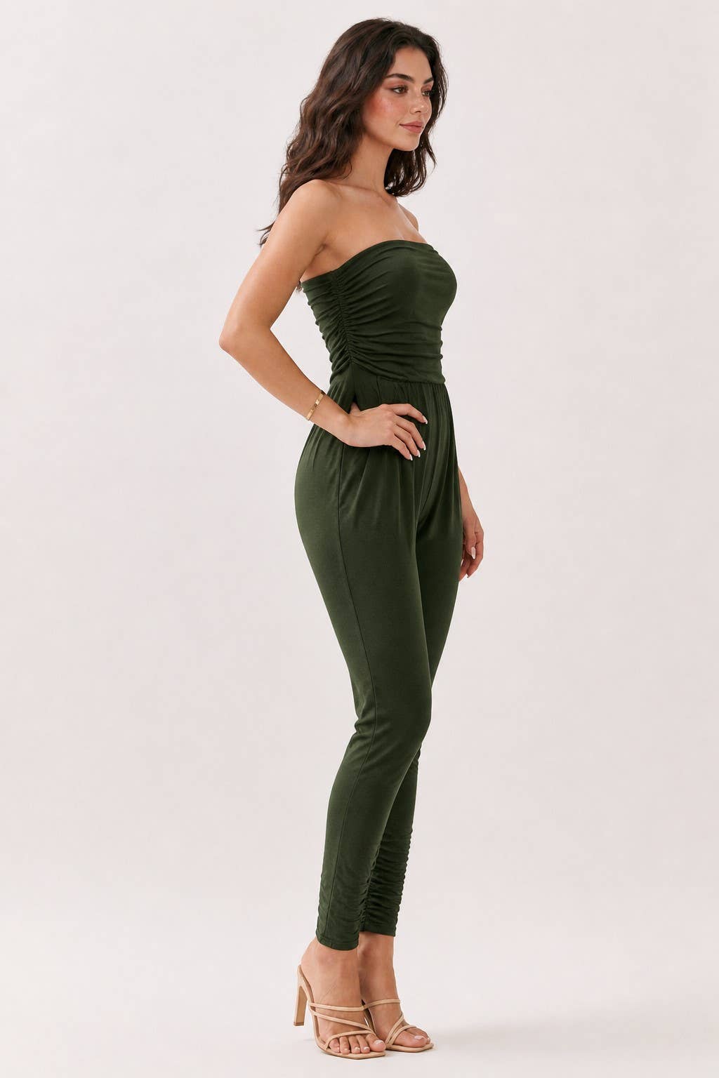 AR16435 - TUBE TOP W/SHIRRING JUMPSUIT