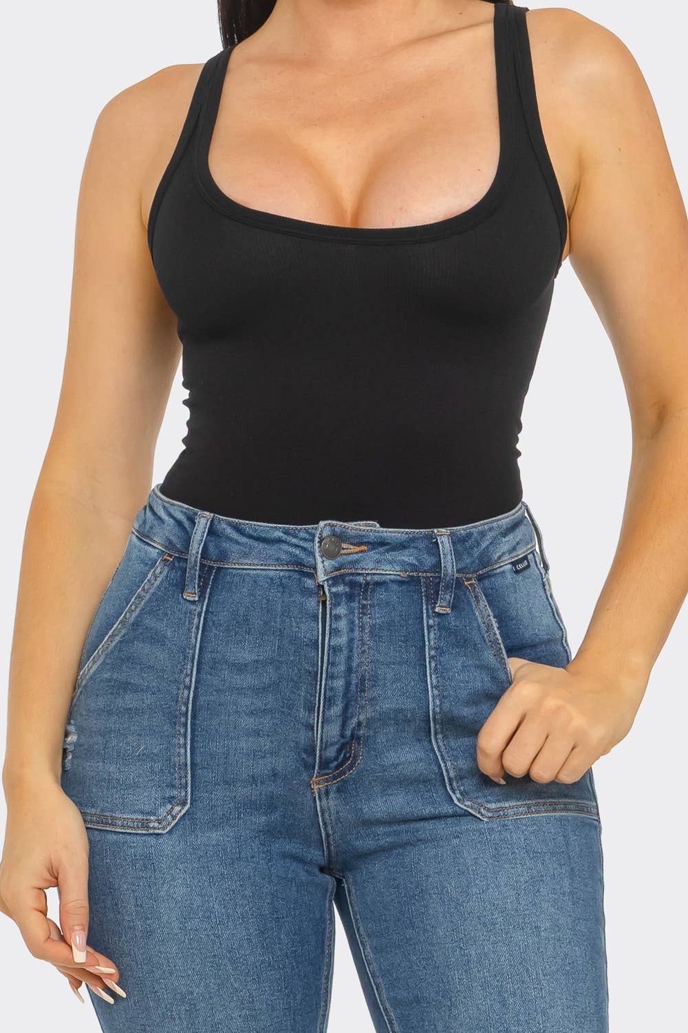 Seamless Solid Basic Tank Bodysuit