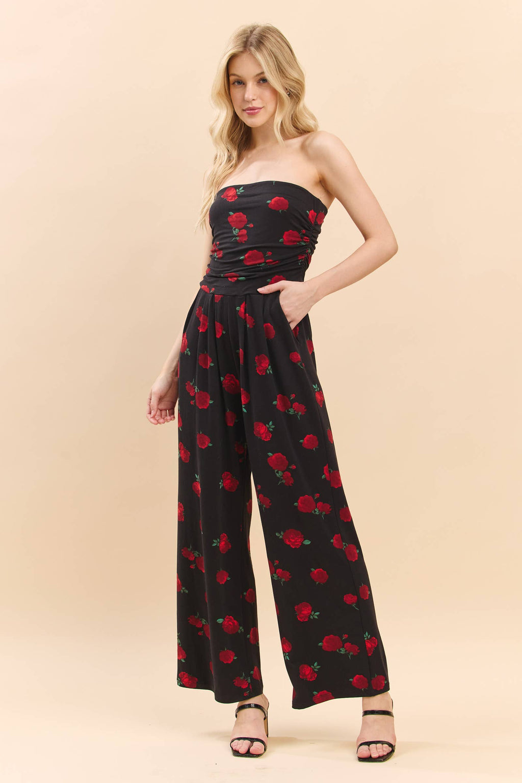 JR16435FP - PRINTED PALAZZO JUMPSUIT