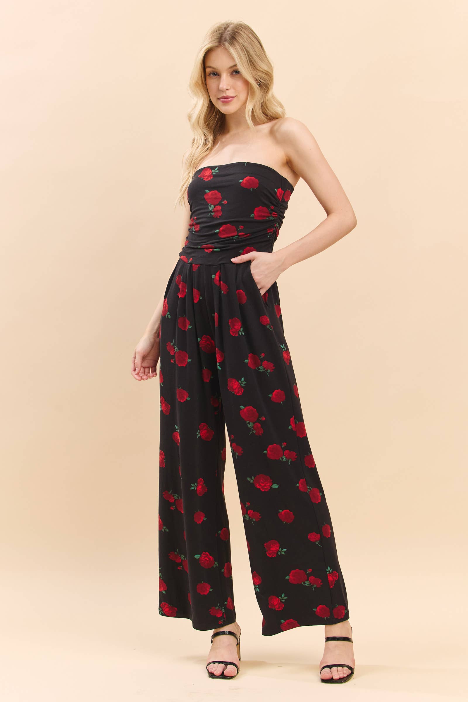 JR16435FP - PRINTED PALAZZO JUMPSUIT