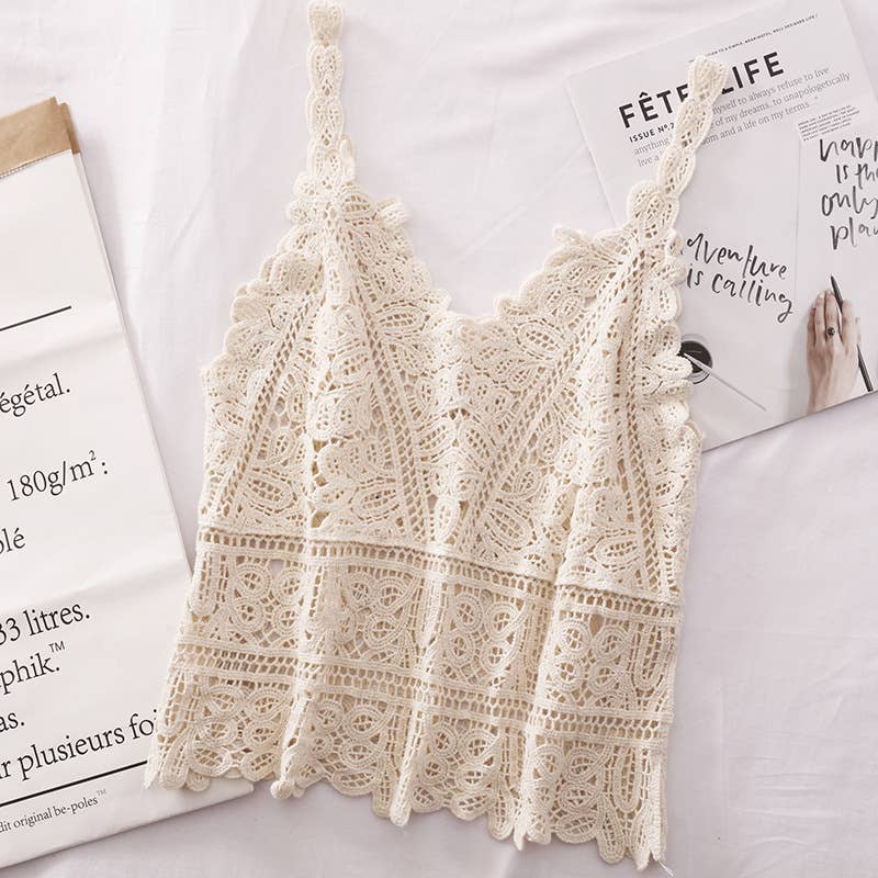 Bohemia Crochet Lace v-neck tank top - 7 colors