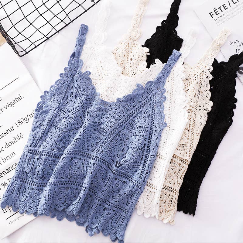 Bohemia Crochet Lace v-neck tank top - 7 colors
