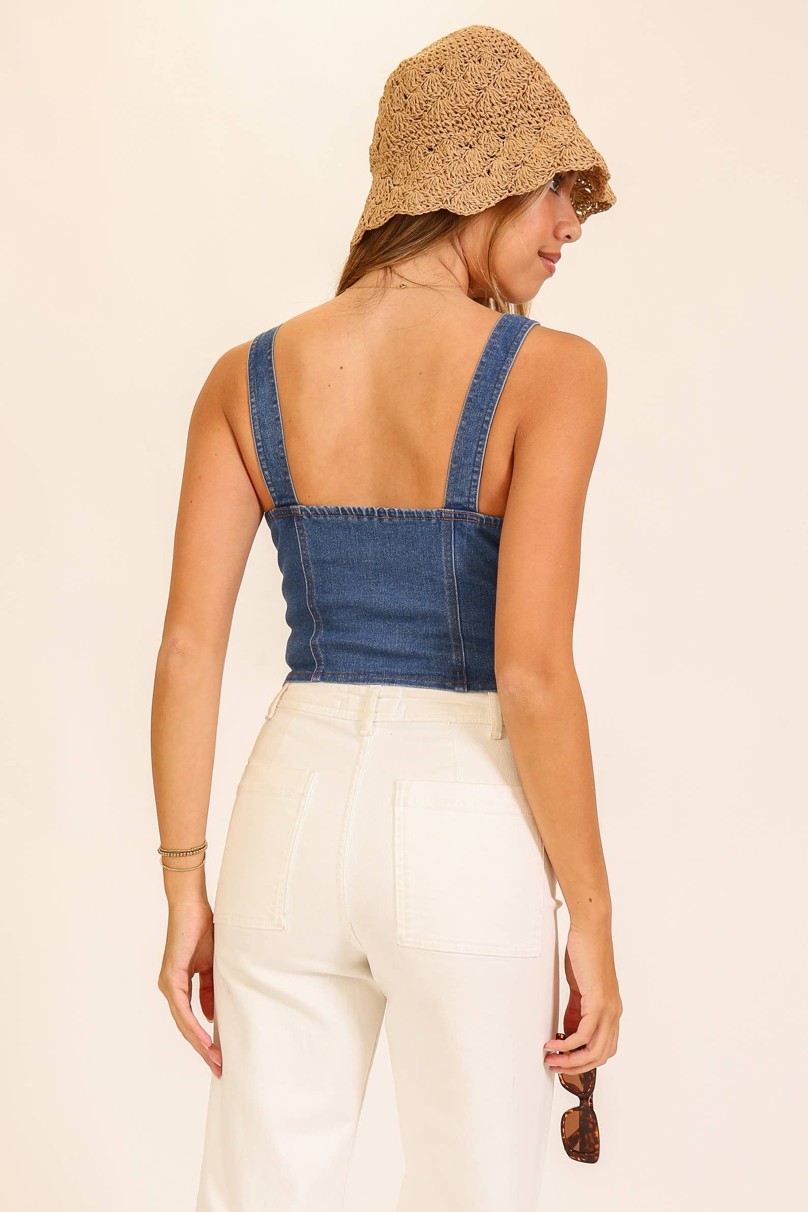 Rodeo Romance Denim Corset Vest