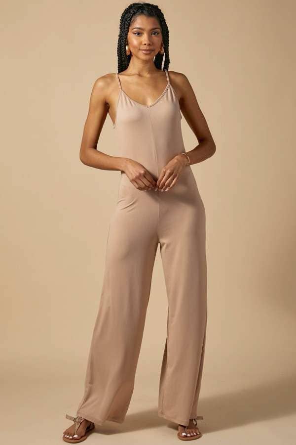 JR46485 - WIDE LEGGED CAMI JUMPSUIT