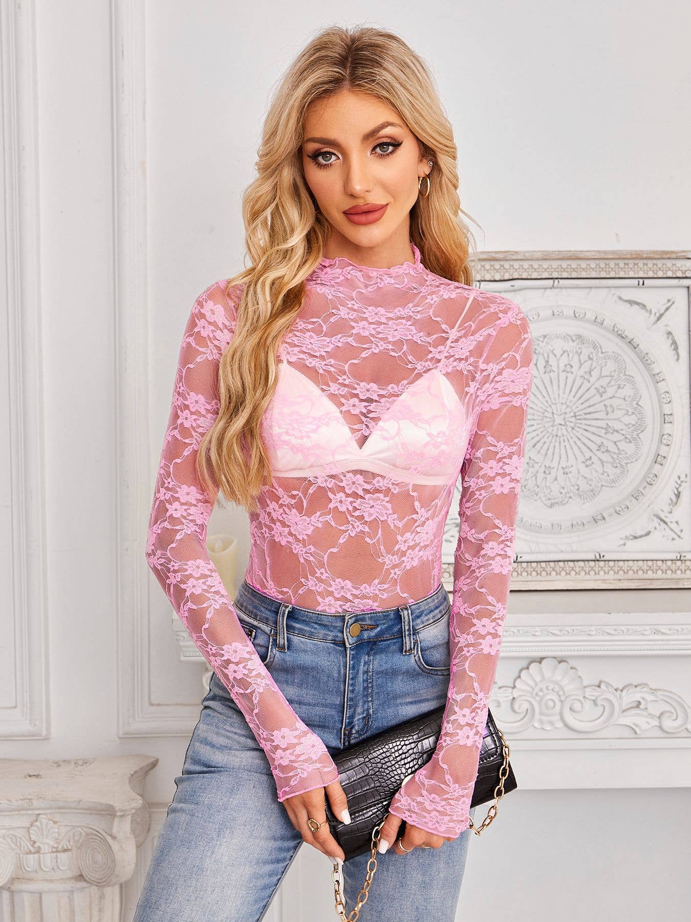 Lace Long Sleeve Top