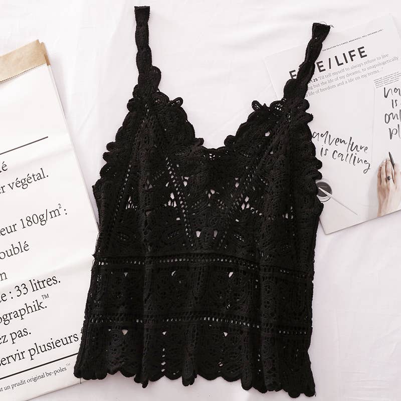 Bohemia Crochet Lace v-neck tank top - 7 colors