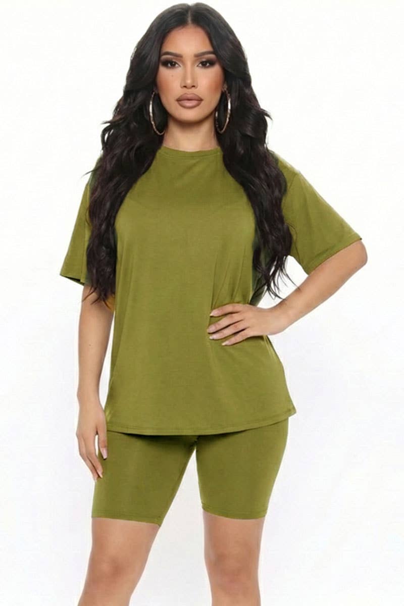 Loose Fit Top & Bike Shorts Set