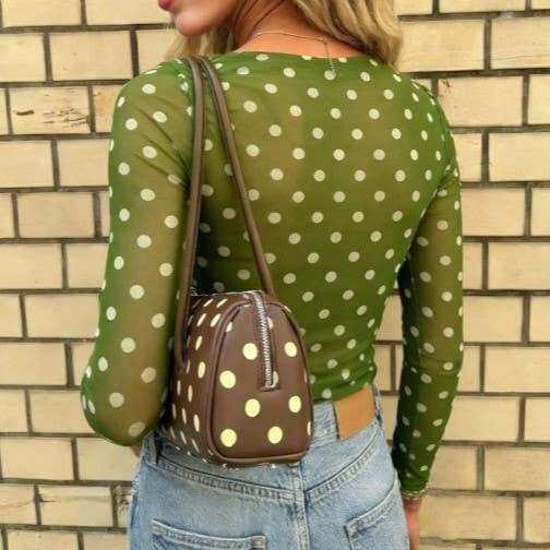 Elegant Sexy Mesh Classic Polka Dot Sheer Top