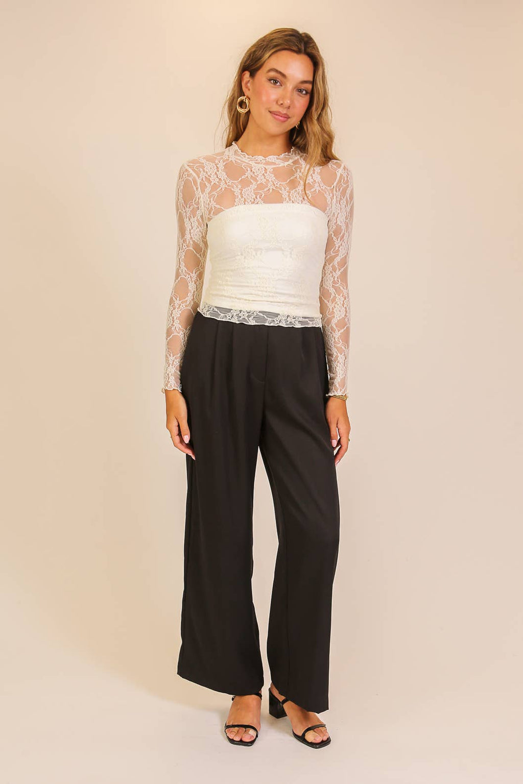 Layer Me Lace High Neck Top