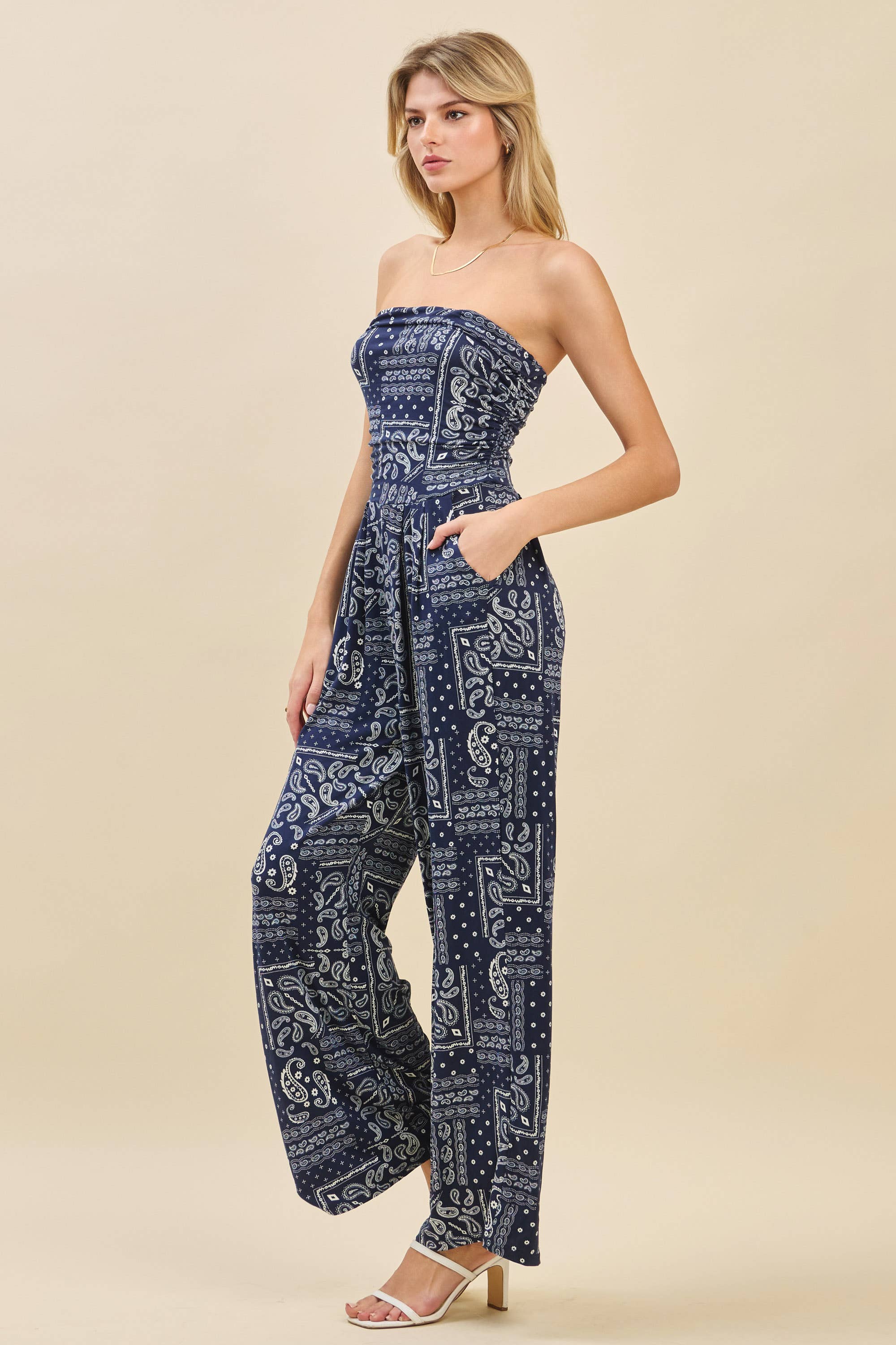 JR16435FP - PRINTED PALAZZO JUMPSUIT