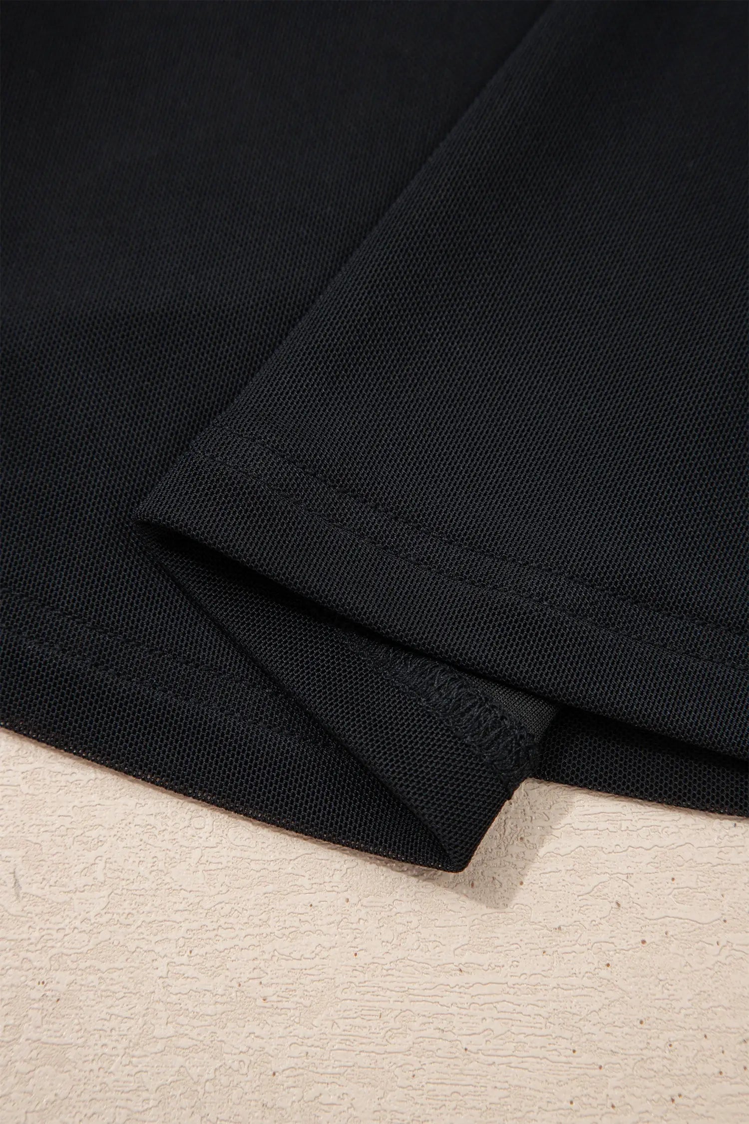 Sheer Mesh Patchwork Cap Sleeve T Shirt