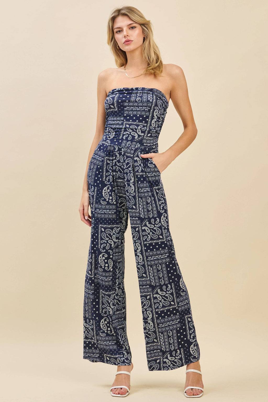 JR16435FP - PRINTED PALAZZO JUMPSUIT