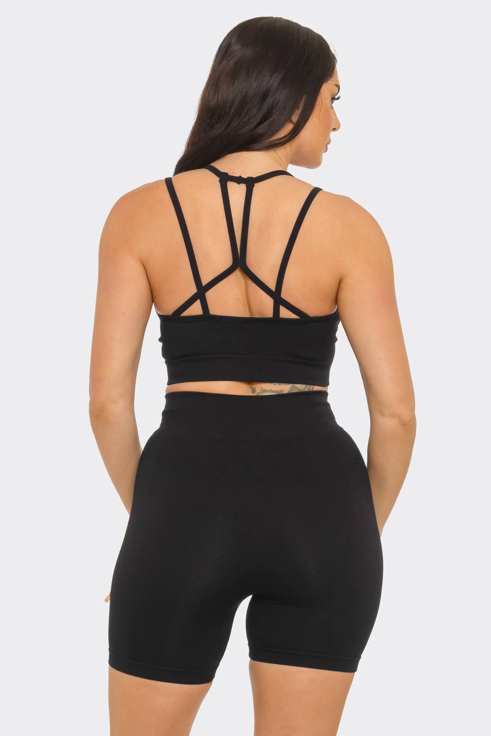 Seamless Bra Pad Spaghetti Straps Top And Shorts Set