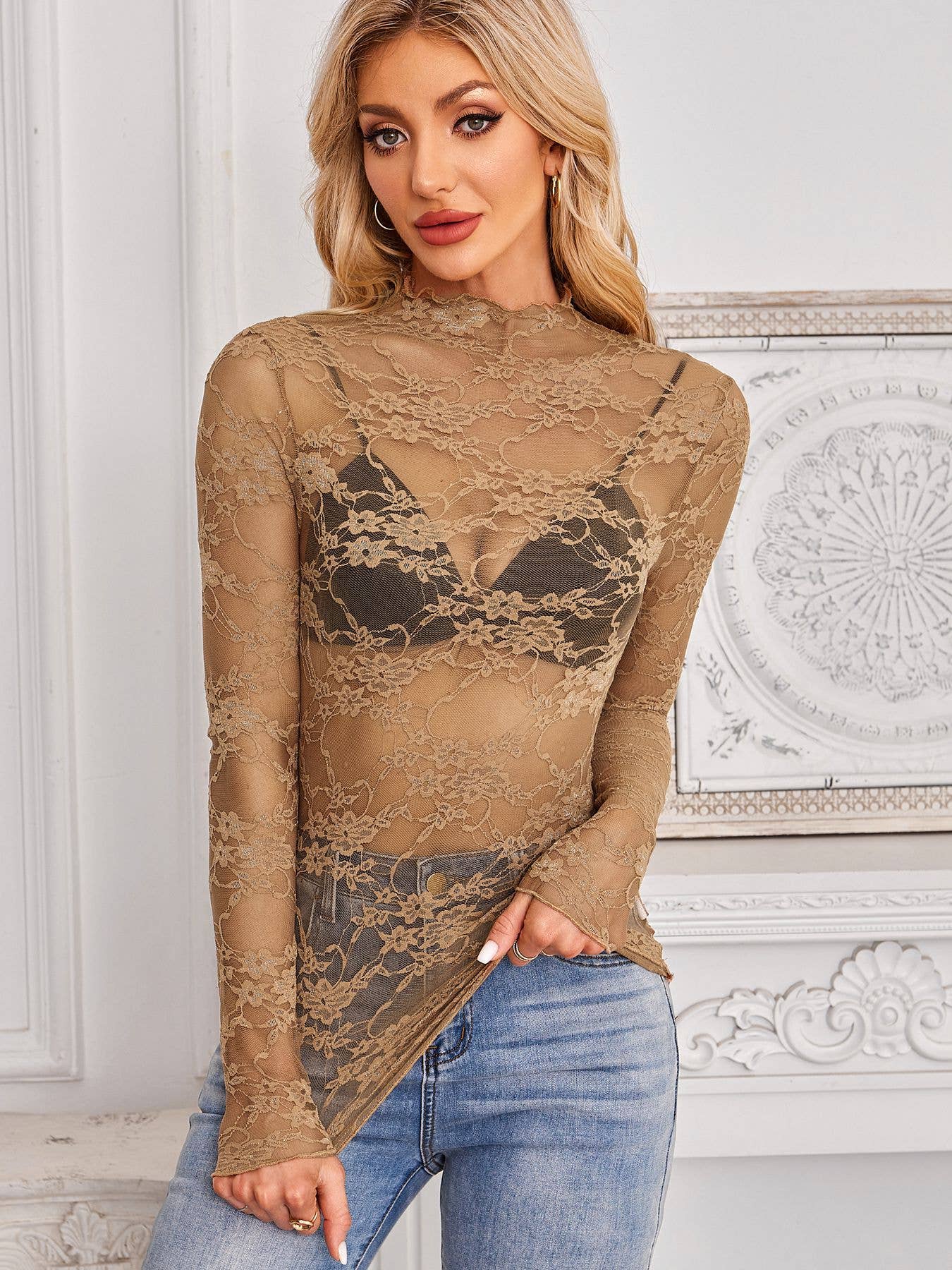 Lace Long Sleeve Top