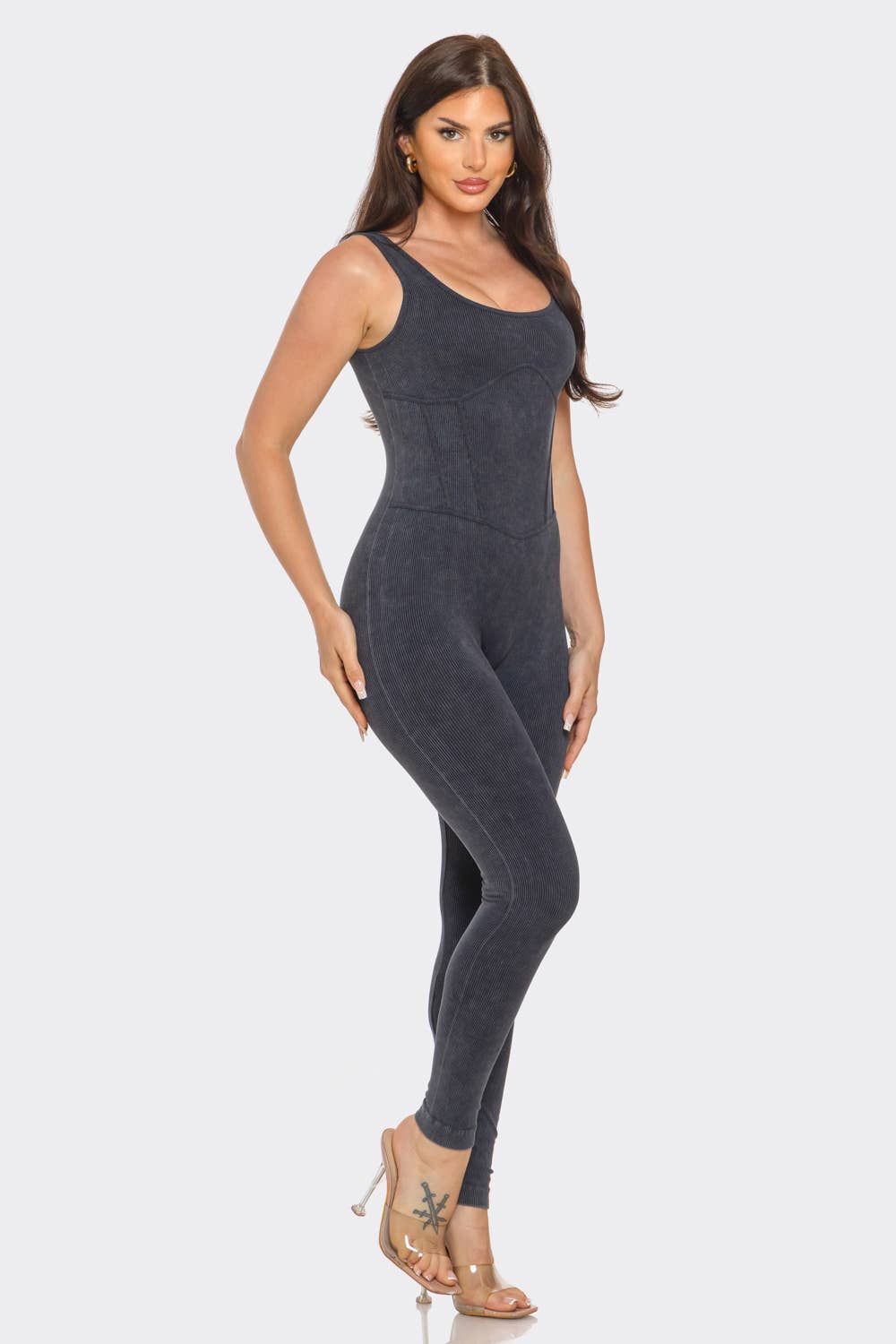 Front Scoop Neck Corset Style Jumpsuits