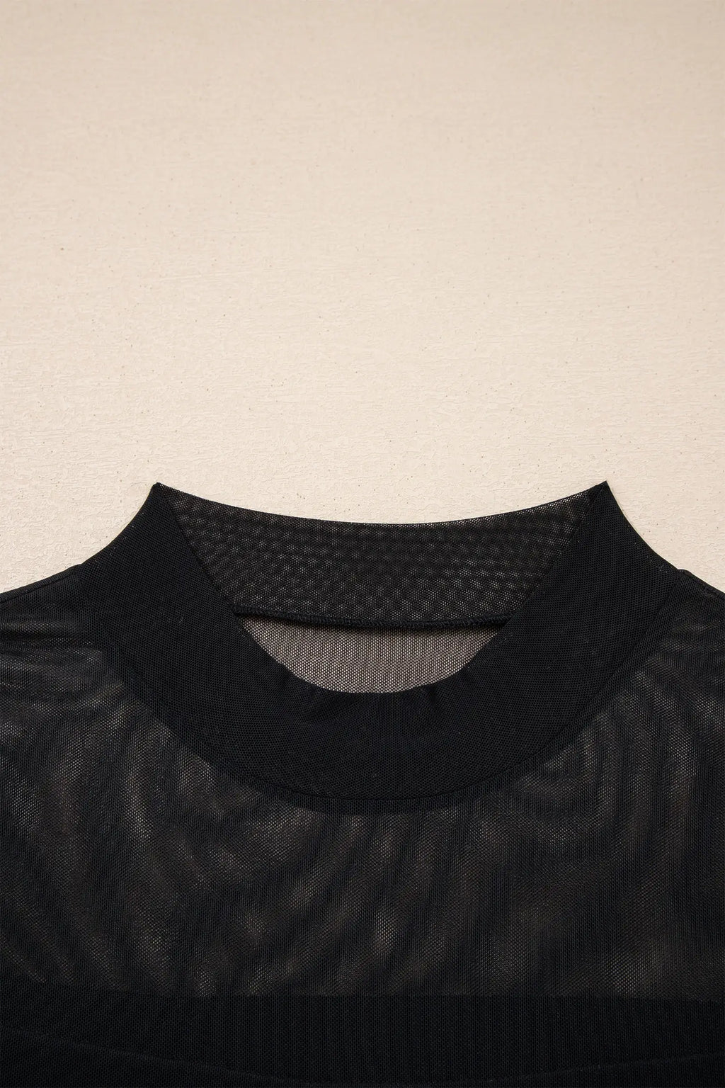Sheer Mesh Patchwork Cap Sleeve T Shirt