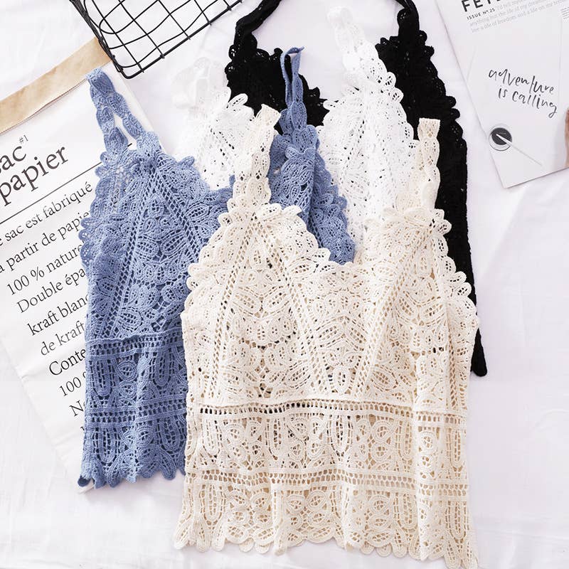 Bohemia Crochet Lace v-neck tank top - 7 colors