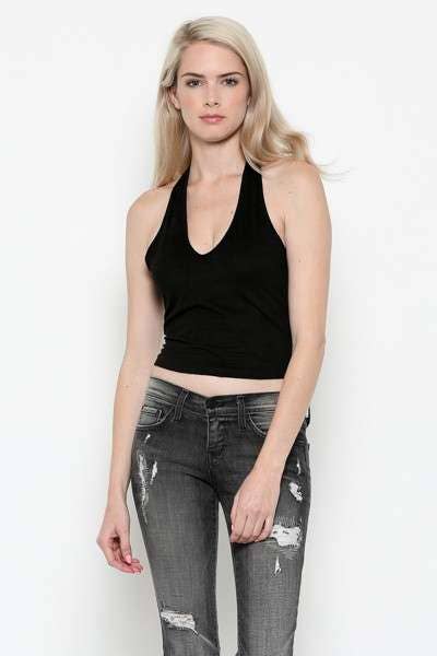 JK30033 - HALTER NECK CROP TOP